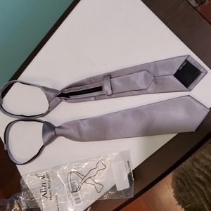 Pair Super Skinny Pretied Neckties